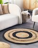 Teppich Jute beige schwarz ⌀ 120 cm Kurzflor YOZGAT Bild 3