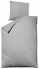 Dormisette Fein Flanell Bettwäsche 135x200 Zickzack silber uni 1034-25 Bild 2