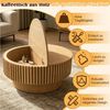 TWSOUL Couchtisch Runder Couchtisch mit Stauraum – Beistelltisch mit halbem Klappdeckel, für Wohnzimmer,Massivholz-Optik,80x35 cm Bild 4