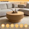 TWSOUL Couchtisch Runder Couchtisch mit Stauraum – Beistelltisch mit halbem Klappdeckel, für Wohnzimmer,Massivholz-Optik,80x35 cm Bild 3