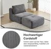 Leawin Sofa Gemütlicher Lounge Sessel mit Hocker, Cordstoff, ohne Montage, Mit Schaumstoff gepolstert, bequem für Wohn- & Schlafzimmer Bild 3