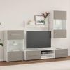 vidaXL 5-tlg. Wohnwand mit LED-Beleuchtung Steingrau Holzwerkstoff 3324233 Bild 3