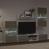 vidaXL 5-tlg. Wohnwand mit LED-Beleuchtung Steingrau Holzwerkstoff 3324233 Bild 4