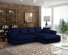 Ecksofa TIZIAN inkl. Polsterhocker in Stoff Salvador Dunkelblau Ottomane Rechts Bild 3