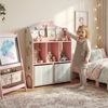 AIYAPLAY Kinderregal Spielzeugregal mit 2 Stoffschubladen offen Regal, Bücherregal Kinder 1-tlg, für 3-8 Jahre für Spielzeug Bücher 62,5 x 30 x 91,5 cm Rosa Bild 2