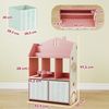 AIYAPLAY Kinderregal Spielzeugregal mit 2 Stoffschubladen offen Regal, Bücherregal Kinder 1-tlg, für 3-8 Jahre für Spielzeug Bücher 62,5 x 30 x 91,5 cm Rosa Bild 3