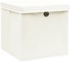 vidaXL Aufbewahrungsboxen mit Deckeln 4 Stk. Weiß 32x32x32 cm Stoff 288350 Bild 2