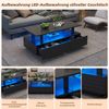 Couchtisch aus Acryl mit LED, 100x50x42 cm, schwarz, 2 Schubladen & Ablagefach Bild 5