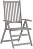 vidaXL Verstellbare Gartenstühle mit Auflagen 8 Stk. Grau Akazienholz 3075154 Bild 4