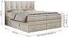 Boxspringbett 7-Zonen Taschenfederkernmatratze und Topper - PREMIUM-10-KING - 140x200cm - Beige Velours - H4 Bild 5