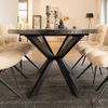 HOME DELUXE Essgruppe Oval Ausziehbar inkl. Sternfuß - 160 x 100 cm Dark Oak 6 Stühle Schwarz Bild 2