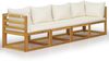 vidaXL 4-Sitzer-Gartensofa mit Auflagen Creme Akazie Massivholz 3057639 Bild 2