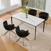 Veloursdrehstuhl mit 180°-Schwenkfunktion, höhenverstellbaren Füßen, schwarz, für Büro und Homeoffice Bild 5