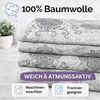 ZIRVEHOME Bettwäsche Baumwolle Bettbezug Grau-Weiß Ornamental Elegantes Barockmuster Daria, Renforce, 3 teilig, Baumwolle Bettbezug Grau-Weiß Ornamental Elegantes Barockmuster Bild 4
