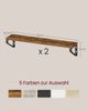 VASAGLE 'LWSDE062K01' Wandregal 2er Set, vintagebraun-mattschwarz, 12,7 x 60 x 11,2 cm Bild 3