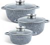 Edenberg Topf-Set Induktionstöpfe mit GLASDECKEL Kochtopf Topfset Keramik, Aluminiumguss (sehr hochwertig, 6-tlg, Zeitloses Design des Topfsets. Eine ideale Geschenkidee) Bild 2