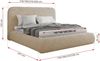 Bett mit Stauraum Polsterbett BENEA CLASSIC, Doppelbett mit Lattenrost Gepolstertes Kopfteil Gasdruckfeder Schlafzimmerbett Pocket Matratze - 180 x 200 cm - Creme Plüsch - VIRE LUX Bild 4