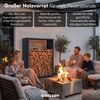 STEELSØN ‚Keid’ Kaminholzregal 150x120x42,5 cm, Brennholz Regal für innen/außen, rostfrei & wetterfest, stabil aus Metall, anthrazit Bild 2
