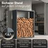 STEELSØN ‚Keid’ Kaminholzregal 150x120x42,5 cm, Brennholz Regal für innen/außen, rostfrei & wetterfest, stabil aus Metall, anthrazit Bild 3