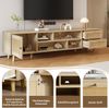 TV-Lowboard mit Rattanfronten & Kabelmanagement, 160 x 39 x 40,5 cm, Eichefarben Bild 4