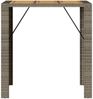 vidaXL Garten-Bartisch mit Holzplatte Grau 105x80x110 cm Polyrattan 368697 Bild 5