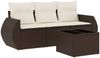 vidaXL 4-tlg. Garten-Sofagarnitur mit Kissen Braun Poly Rattan 3253410 Bild 2