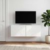 vidaXL Wandmontierter TV-Schrank 98 x 31 cm Hochglanz Weiß 898899 Bild 3
