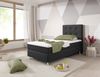 Boxspringbett Köln Plus 90x200 cm Webstoff Anthrazit mit Topper-Optik Bild 2
