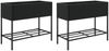 vidaXL Hochbeete mit Ablage 2 Stk. Schwarz 90x40x75 cm Poly Rattan 3210507 Bild 2