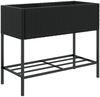 vidaXL Hochbeete mit Ablage 2 Stk. Schwarz 90x40x75 cm Poly Rattan 3210507 Bild 5