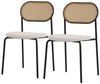 ML-DESIGN Stuhl Esszimmerstühle Rattanstuhl Polsterstühle Akzentstühle für Esszimmer (2 St), Beige Esstischstühle mit Rückenlehne aus Rattan 2er Set Küchenstuhl Bild 2