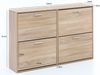 Kadima Design Schuhschrank "Nidda" Holz: Zeitloses Design, große Ablagefläche, 4 Klapptüren, 8 Schuhablagen, einfacher Aufbau. Beige, 120x24x81 cm Bild 4
