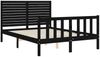 vidaXL Massivholzbett mit Kopfteil Schwarz 3193185 Bild 5