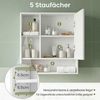 COSTWAY Hängeschrank Spiegelschrank, Badschrank mit verstellbaren Ablagen Bild 2