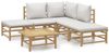 vidaXL 6-tlg. Garten-Lounge-Set mit Hellgrauen Kissen Bambus 3155079 Bild 2
