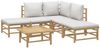 vidaXL 6-tlg. Garten-Lounge-Set mit Hellgrauen Kissen Bambus 3155079 Bild 3