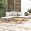 vidaXL 6-tlg. Garten-Lounge-Set mit Hellgrauen Kissen Bambus 3155079 Bild 1