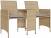 vidaXL Gartensofa 2-Sitzer mit Tisch und Hockern Beige Poly Rattan 4003893 Bild 4
