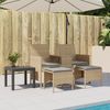 vidaXL Gartensofa 2-Sitzer mit Tisch und Hockern Beige Poly Rattan 4003893 Bild 3