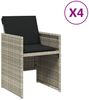 vidaXL Gartenstühle mit Kissen 4 Stk. Hellgrau Poly Rattan 364937 Bild 2