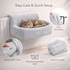 belviona Katzen-Hängematte für Heizkörper, Schlafplatz für Katzen bis 8 kg, hellgrau, kuscheliges Textil, Katzen-Heizkörperliege mit waschbarem Bezug Bild 4