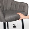 Esszimmerstuhl, 4-Set, Sessel, Loungesessel, mit Armlehne, PU-Bezug, bis 110 kg belastbar, Metallbeine, für Esszimmer, Küche, Wohnzimmer, Schlafzimmer, grau LDCDE179S01 Bild 4