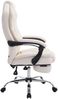 Bürostuhl MEDHA - 114x67x64, Creme Kunstleder Metall in Chromoptik Gestell ergonomische Bürostühle Homeoffice Stuhl mit Rollen Bild 3