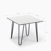 janEven Beistelltisch CoasLine Weiß Quadratisch Hairpin Beine 50x50 cm Bild 2