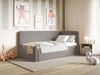 Selsey Fanko – Kinderbett 90x200 cm mit Rausfallschutz, Kopfteil rechts, Plüsch, Taupe Bild 3