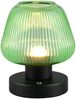 Kabellose LED Akku Tischleuchte QUENYA Glasschirm Grün, Höhe 18cm Bild 2