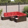 vidaXL Sofa Set mit Kissen 9 pcs Braun Poly Rattan 3347004 Bild 3