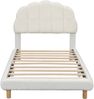 90*200cm Flachbett, Kinderbett, Plush, niedliches Kopfteil, Weiß Bild 5