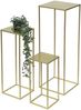 DanDiBo Blumenhocker Metall Gold Eckig 3er Set Blumenständer Beistelltisch 96406 Blumensäule Modern Pflanzenständer Pflanzenhocker Bild 5
