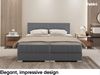 MEBLINI Boxspringbett PIAF 140x200 cm mit Bettkasten - H3P/Grau Samt Polsterbett - Doppelbett mit Topper & Taschenfederkern-Matratze Bild 3